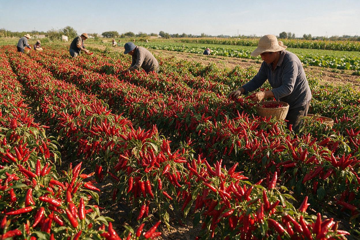 red chili field