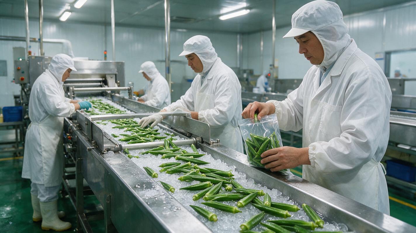 okra-iqf graded packing